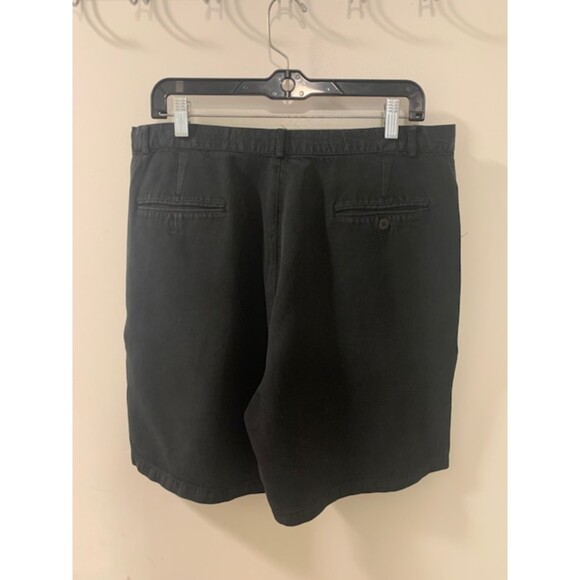 Green Mens Black Pleated Front Pockets 100% Silk Golf Shorts Athleisure Sz XL - Picture 4 of 9